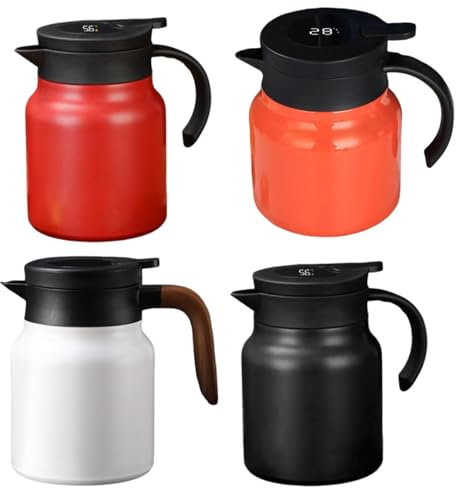 ccuzs Coffee Carafe, Tea Pitcher, Spill Proof Ergonomic, Beverage Pitcher, Best Vacuum Insulated Carafe for Long Lasting Heat Retention, 5.7x4.72inches