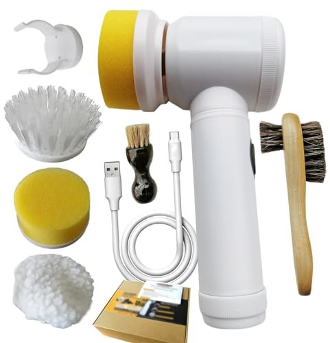 MYXJX electric shoe polisher, Boot Shiners USB Charging Brush Shoe Shiner Cleaner with 2 Sets Moving Brush Heads