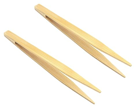 TOYANDONA 2piezas Suministros para Mascotas Pinzas para Alimentación De Reptiles Pinzas Antiestáticas y Antideslizantes Material De Bambú