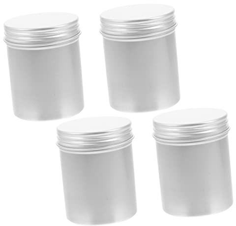 BEBEMOKO 4 Stück-pack Aluminium Teedosen mit Schraubdeckel 80ml Langlebige Aluminium Aufbewahrungsbox für Losen Tee Metallische Teedose für Küche und Reise