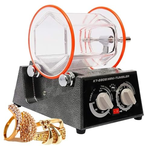 TsoLay Lucidatrice per Gioielli, Mini Lucidatrice Rotativa da 3 kg, Lucidatrice per Superfici con Fibbia di Bloccaggio in Vetro, 5 velocità Regolabili per Monete in Pietra