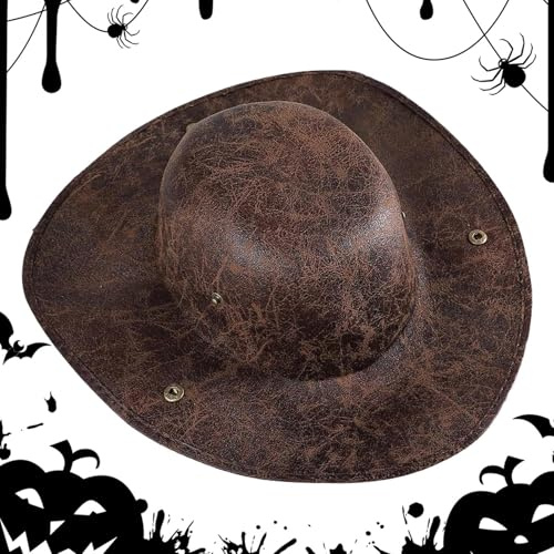 Pirate Captain Hut - Leder Colonial Tricorn Kostümhut | Dress -up -Requisite für Bühnenshow, Masquerade -Schule, Family Gathering Party, Geburtstagsfestival, Cosplay Theatre Performance Accessoire