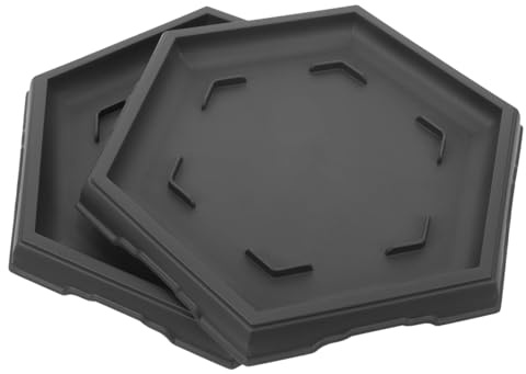 DOITOOL 2 Pezzi Vassoi Esagonali per Piante in Plastica Resistente Sottovasi per Vasi Bonsai e Fioriere Piattini Antigoccia per Uso Interno e Esterno Design Pratico e Durevole