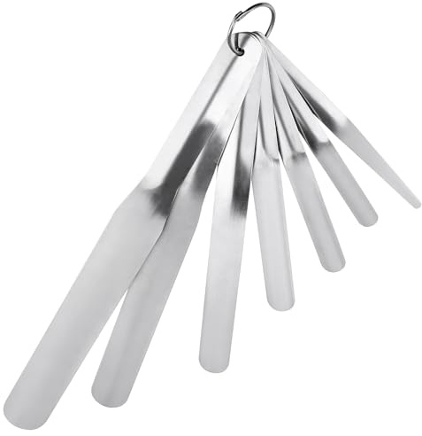 Caulking Spatula Tool Kit, 7 Pcs Stainless Steel Multi Purpose Caulking Tools, Scraper Head Widths 3/8“ to 1-1/2”, Suitable for Kitchens, Bathrooms, Windows