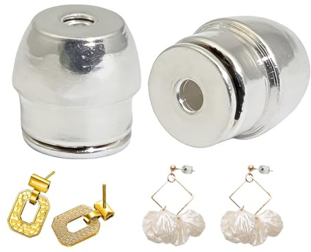 Fermoirs de Sécurité pour Boucles d'Oreille 2 Fermoirs Sécurisés | avec Couvercle de Sécurité Adapté aux Aiguilles de 0.9 à 1.2mm pour Hommes et Femmes à Peau