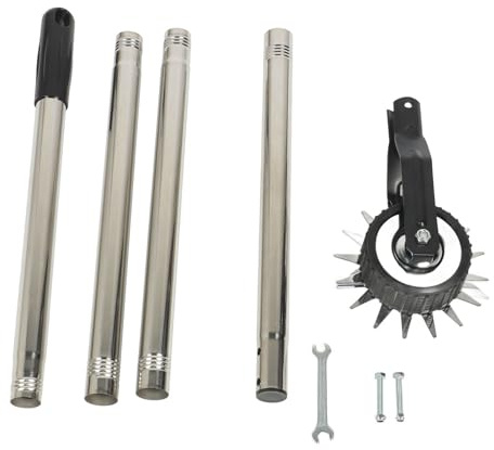 Mtlavishness Bordeadora de césped Manual, cortadora de Bordes de césped giratoria con manganeso de una Sola Rueda y Mango de 4 Secciones de 171 cm para Patio, jardín, Paisaje, (4 Sections)