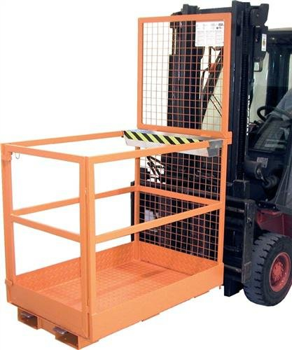 Arbeitsbühne B800xT1290xH1890mm Trgf.300kg gelborange f.Gabelstapler