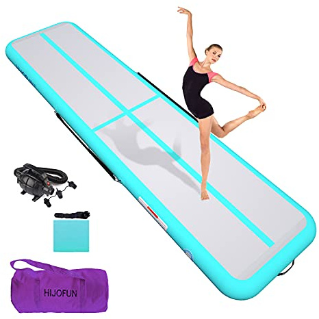 HIJOFUN Aufblasbare Gymnastik Tumbling Matten 3/4/5/6/7/8 Meters 20CM Höhe Trainings Matte Länge Bodenmatte Inflatable Yoga Matte Taekwondo Air Floor Track