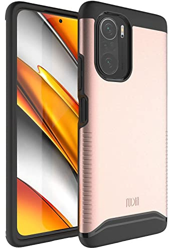 TUDIA Merge Compatible con Funda Xiaomi Poco F3 / Mi 11i / Mi 11X / Redmi K40, Carcasa de Doble Capa Antideslizante Protectora Delgada Resistente de Grado Militar para Poco F3 - Oro Rosa
