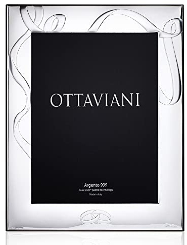 Ottaviani Portafoto fascia larga della Collezione Gli sposi in Miro Silver cm 20x25
