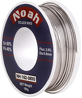 Noah Tin Lead Rosin Core Solder Wire for Soldering, Content 2.0% Solder flux Sn60-Pd40 (1.2mm, 100g)