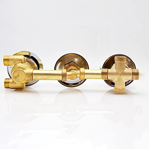 Brass Thermostatic Shower Mixer Tap with Integrated Shut Off/Diverter Valve, 2/3/4/5 Way, G1/2 Thread, Temperature Control Mixing Valve for Shower,Thread 4 Way