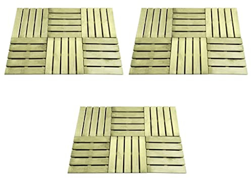 Tidyard Losas de terraza 18 piezas 50x50 cm Madera Verde