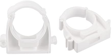 sourcing map 25mm Dia Pipe Clamps Clips, PPR Water Hose Fittings Tube Holder with Lock for Water Supply White 12 Pcs