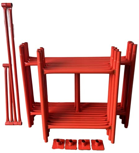 HILL TOP FABRICATIONS CO (1998) LTD - Scaffolding Tower 5.97 Meters (19'6) Working Height 4x2'6 Base Size. Steel & Polyester Powder Coated (PPC) Safety Orange for A High Quality Durable Finish.