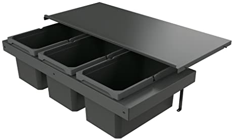 Naber 8013386 Abfallsammler Cox Stand-UP® 250 S/900-3, anthrazit, 39 (3x13) Liter / 90 cm Schrankbreite