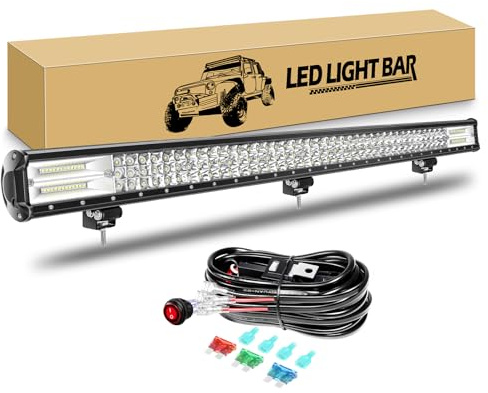 RIGIDON Arbeitsscheinwerfer 45 Zoll 115 cm 612W Led Bar 12V mit Kabelbaum | Led Lichtbalken Zusatzscheinwerfer für 4x4 Auto Offroad KFZ Traktor SUV UTV ATV LKW Fahrzeuge, 6000K Weiß Nebelscheinwerfer