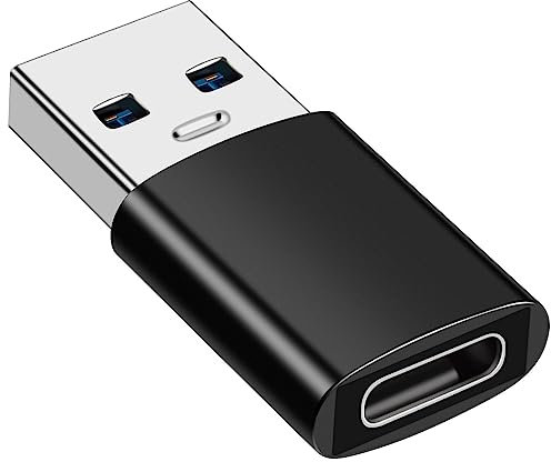 Mepsies Adaptador USB a USB C, Adaptador USB C Hembra a USB 3.1 Macho, Compatible con iPhone 11 12 13 14 Pro MAX, Samsung Galaxy S23 S22 S21 S20, MacBook, PC, Portátil (Negro)