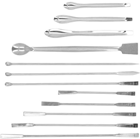 Set di 2 spatole da laboratorio, set di cucchiai per campionamento da laboratorio, in acciaio inox, per reagenti, per polveri e gel per esperimenti