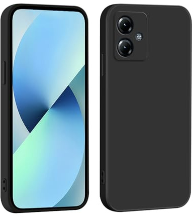 TAUYN Funda para Motorola Moto G14, Ultradelgado Suave TPU Líquido Silicona Carcasa, Anticaída Borde Recto Protección Case. Negro
