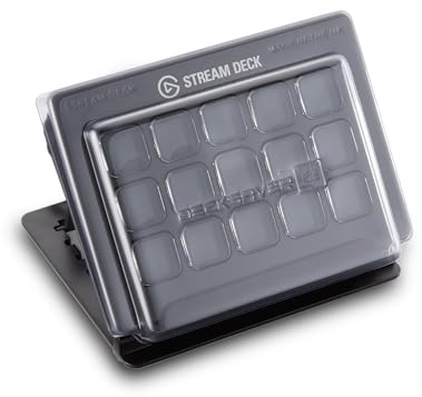 Decksaver cover for Elgato Stream Deck (MK1/MK2) studio controller series - Smoked/clear protective lid, made in the UK