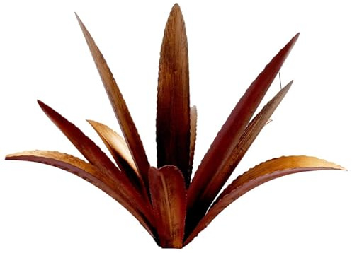 Pesoncarl Ornements de jardin, tequila sculpture rustique grand métal agave yard art rustique métal plantes d'agave la statue d'agave extérieure le décor de jardin de jardin 15x15x17cm rouge