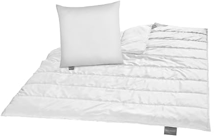 Traumnacht Green Bettenset - 4-Jahreszeitenbettdecke 135x200 cm + Kopfkissen 80x80 cm, nachhaltig mit Bezug aus Microfaser, produziert nach deutschem Qualitätsstandard