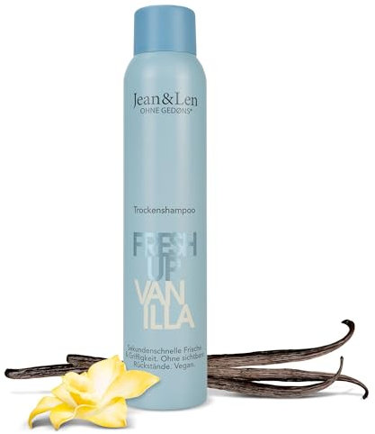 Jean & Len shampoo secco Fresh Up Vanilla, facile da spazzolare, dona ai capelli una tenuta extra, con effetto freschezza istantanea, senza parabeni e siliconi, vegan, 200 ml