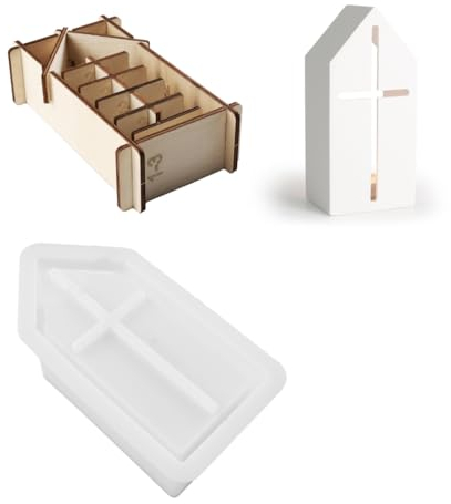 CASNO Silikonform, hohle Haus-Kerzenhalter-Formen zum Basteln, Basteln, Kerzenhalter, Teelichthalter, hohle Kirchen-Kerzenhalter-Formen