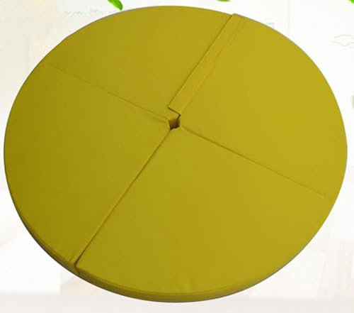 HYLMF Sicherheits-Schutzmatte für Fitness, Gymnastik, Yoga, Pole-Tanzmatte, faltbar, stoßdämpfend, rund, für Stangentanz (Größe: 120 x 3 cm, Farbe: Gelb)