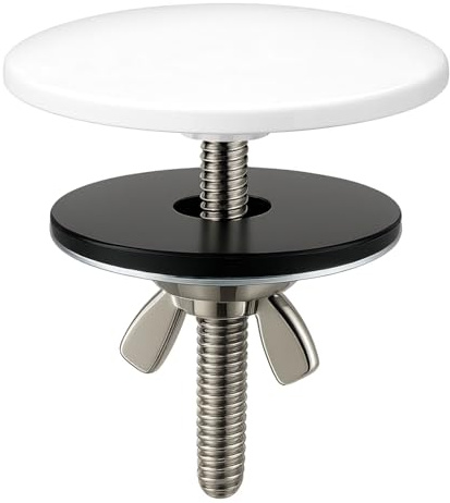 XNTONG Sink Hole Cover, Sink Blanking Cap, Tap Hole Blanking Plug, White | 50 mm (2 Inch) Solid Brass Tap Hole Stopper with Bright White Finish, for Unused Tap, Soap Dispenser and Sink Spray Holes