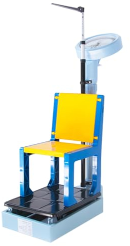 Mechanische Waage, Größen- und Gewichtswaage für Kinder, Höhenstangen Aus Aluminiumlegierung, Abnehmbarer Stuhl, Eignet Sich für Schulen, Leicht Abzulesen(Blue)
