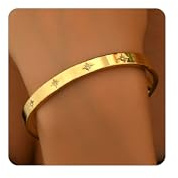 Gold Bangles for Women 18K Gold Plated Star Bangle Bracelets Dainty Stainless Steel Bangle Jewelry Gifts