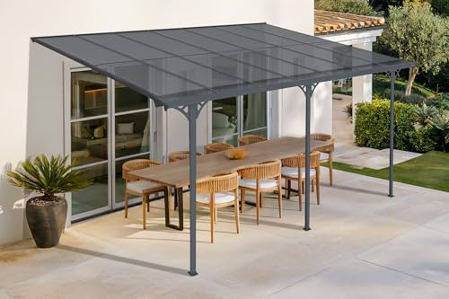 Cazeboo Carport/Pérgola Adosada 13,5m² KLEO 4,5x3m Aluminio Gris