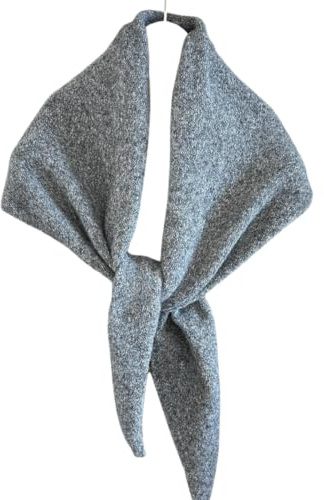 JOLILUNA Knitted Triangle Scarf for Women Thick Wool Head Scarf Y2k Bandana Downtown Girl Aesthetic Accessories (Grey)