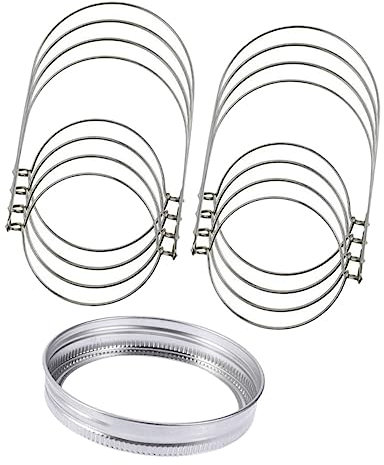 HOLIDYOYO 24pcs Tinplate Jar Handles 70mm Mason Jar Lid Rings Silver Suitable for Kitchen Storage and Diy Projects