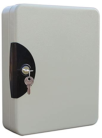 Armadietto portachiavi sicuro con 24 ganci portachiavi da parete con serratura a chiave, grande armadietto portachiavi in ferro per casa o ufficio