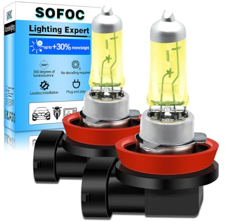 SOFOC -H16 extra dimljus för bil 12 V 19 W gult ljus hög penetration plug and play utan polaritet 2 st