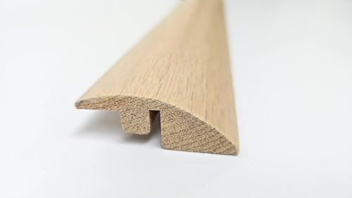 Project DIY® Solid Oak Ramp Reducer Threshold Profile - Wood Flooring Transition Strip for Laminate, Vinyl, Carpet and Hardwood Floors - Durable Door Bar - 90CM Length (Antique White)