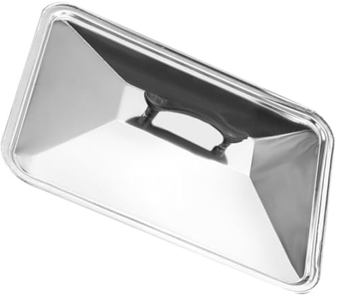 CIYODO Couvercle Rectangulaire Protection des Aliments en Acier Inoxydable Argenté Facile à Nettoyer pour Plat Alimentaire pour Restaurant et Hôtel