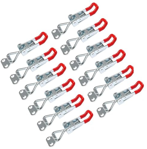 Lylxienty Toggle Latch Clamp 12PCS Toggle Catch Latches Metal Toggle Clamp Adjustable Toggle Clamp 100kg/220lbs Catchs Lock for Tool Boxes Trunk Cases