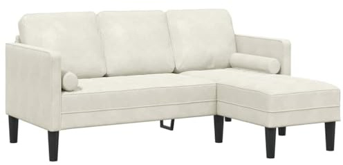 vidaXL L-formad Soffa Grädde 173x131x67 cm Sammet