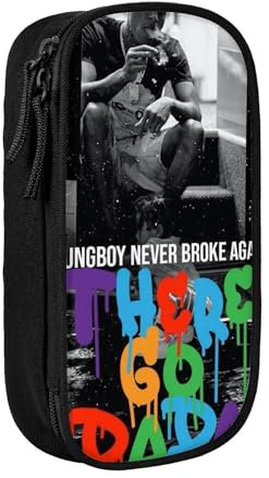 YINGD YoungBoy Never Broke Again Song Pencil Case Large Capacity Double-Layer Pen Bag School Stationery Pouch Organizer Office Supplies Pencase for Kids ADU