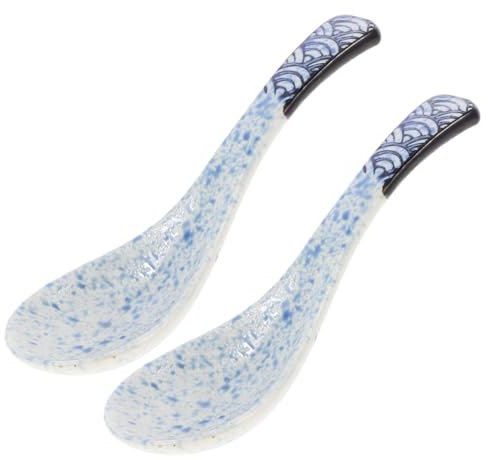 Homoyoyo 2piezas Cuchara De Cocina De Cerámica Cucharas Para Sopa Asiáticas Para Comer Ramen Para Usar Casa