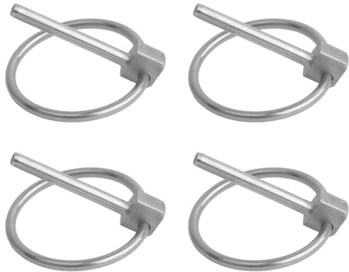 Begino 4Pcs 1/8 x 1-3/16 Stainless Steel Linch Pins with Ring - Quick-Release Round Cotter Pins for Trailers, Trucks, Boat, Kayak, Mower & Trolley Hardware