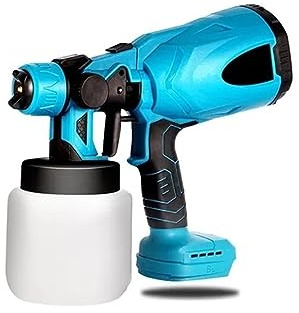 BCJMKDX Airbrush Set, 800ML Electric Spray Gun Cordless Paint Sprayer Auto Furniture Steel Coating Airbrush Compatible for 18V Battery(No Battery No P l u g)