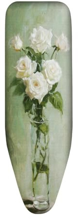 Housse Planche à Repasser 110X35 Fleur Universelle Housse pour Table à Repasser Ordinaires et à Vapeur, avec Bande Élastique Resserrable