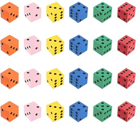 YUVKIN 24 Pezzi Gommapiuma Dadi Da Gioco, Dadi In Gommapiuma, Set Da 36, 2 X 2 X 2 Cm,Cubi Morbidi, Giochi Didattici Per Bambini,Scuola Per La Festa Della Mamma, I Compleanni E Altre Festività