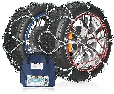 Schneeketten für Reifen 225/60 R16, SUV/4×4 (16MM), 1 Paar, Schnellmontage für professionellen Gebrauch & Lieferwägen Wohnmobile Nutzfahrzeuge Allradfahrzeuge