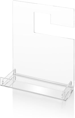 AQA DESIGN Mensola doccia con 2 ripiani, porta shampoo e bagnoschiuma, shower caddy in plexiglass, porta shampoo doccia da appendere, montaggio senza fori/da parete - Trasparente - 24x10x31,5 cm